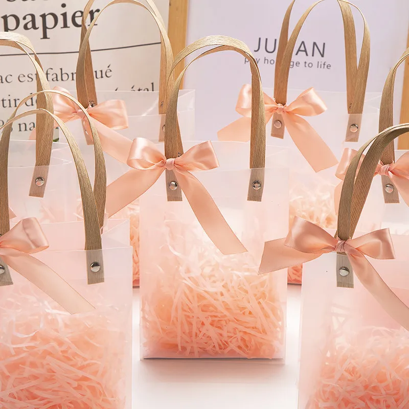 Sacchetto regalo in PVC trasparente con manici decorazioni per feste di  compleanno forniture Souvenir di nozze Tote Bag scatole per imballaggio di  caramelle per matrimoni - AliExpress