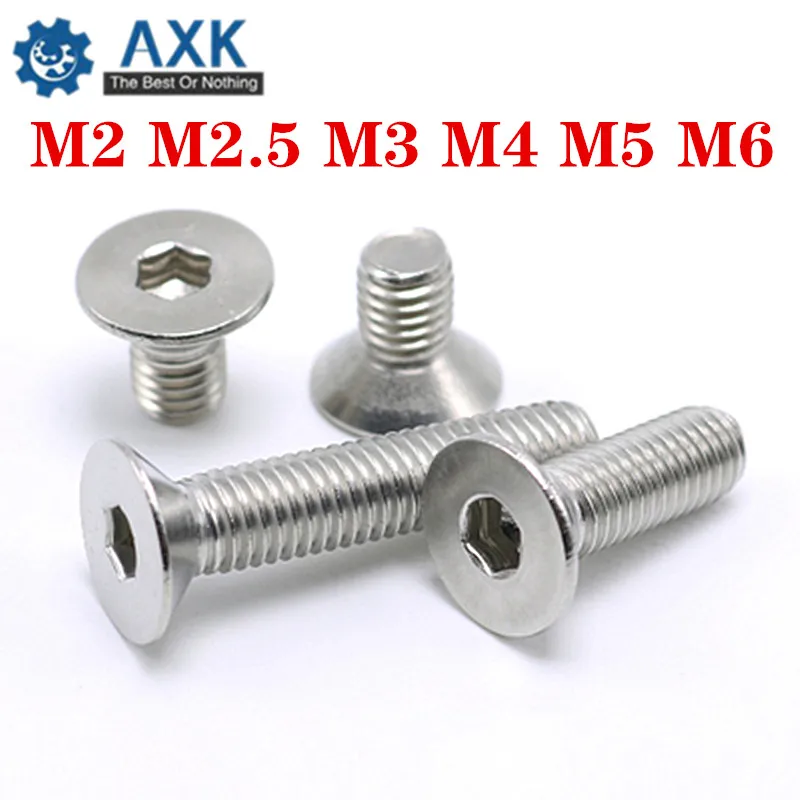 

10/50pcs CM M2 M2.5 M3 M4 M5 M6 304 stainless steel Hex Hexagon Socket Ultra Thin Super Low Flat Wafer Head Allen Cap Screw Bolt