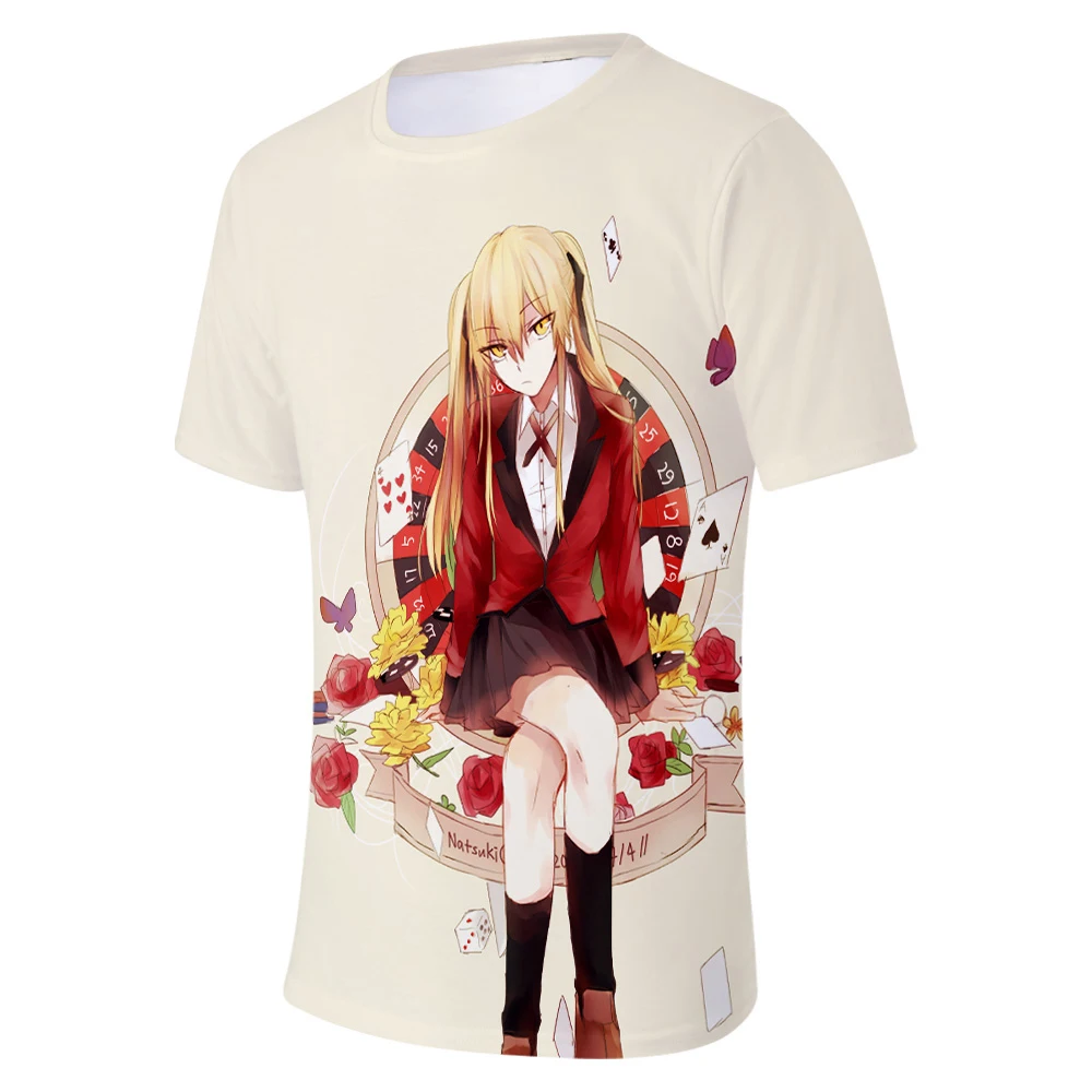 Kakegurui-компульсивный игрок 3D принт Мода Косплей Костюм короткий рукав повседневные футболки 2