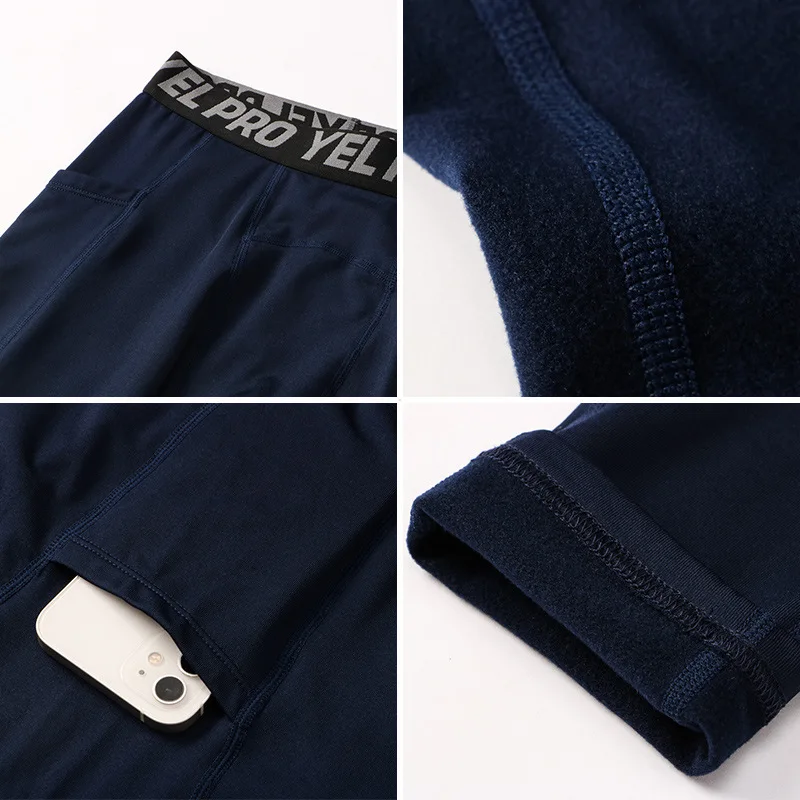 Sports Leggings Compression Pants Warm Pants Men's Velvet Fitness Pants Thermal Leggings Training Pants Tight Stretch Running Pants Autumn Winter