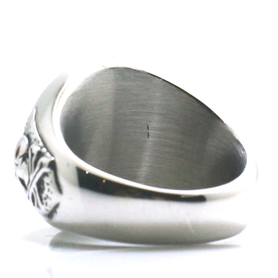 Unisex 316L Stainless Steel Knights of Columbus Christianity Catholicism Silver-Color K of C Cross Skull Ring