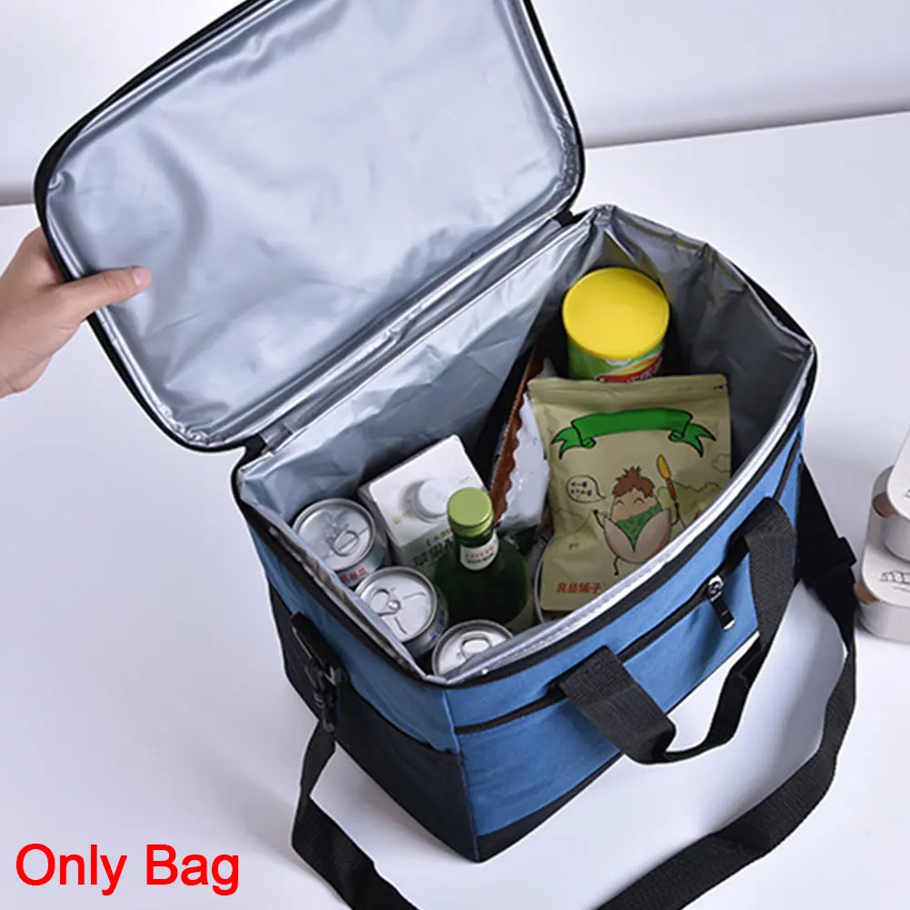 17L Reusable Cooler Bag with Strap Picnic Outdoor Activities Hot and Cold Insulated Lunch Bag Large Capacity Camping BBQ Cooler