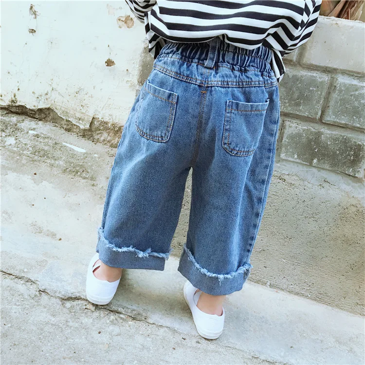 Г., весенне-летние новые стильные прямые брюки в Корейском стиле для мальчиков и девочек узкие джинсовые брюки из хлопка