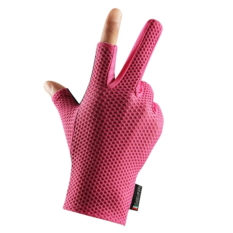 Перчатки для рыбалки с 2 вырезами, противоскользящие, солнцезащитные, эластичные, дышащий ледяной шелк, наружные перчатки для велоспорта, спортивная одежда, перчатки для рыбалки