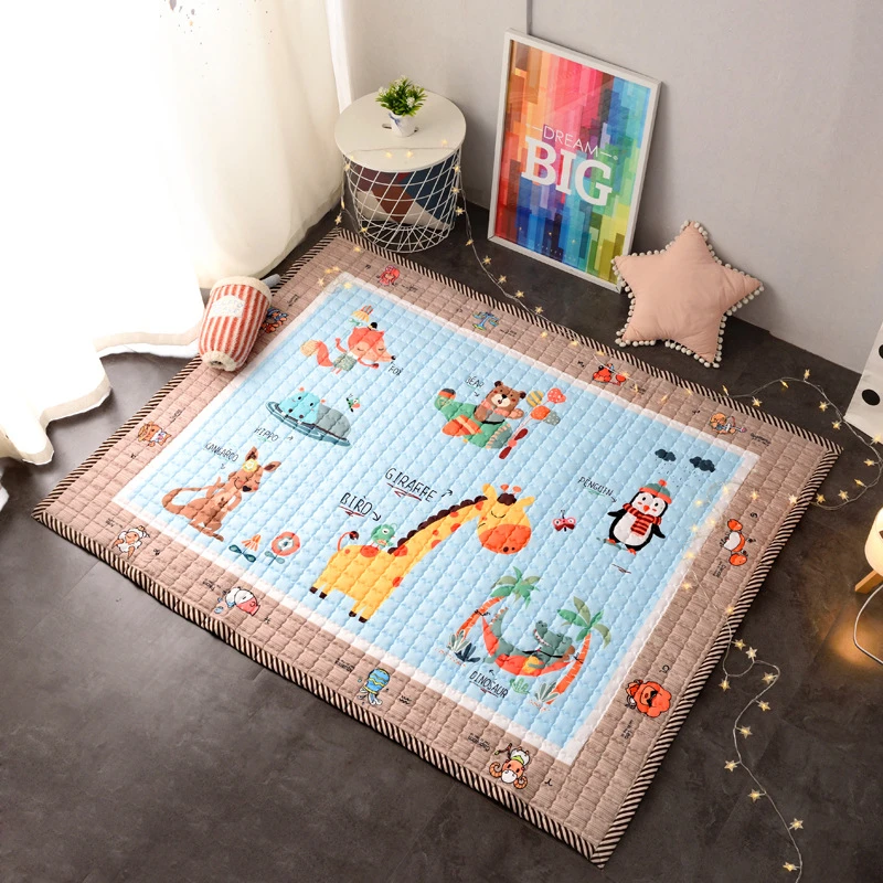 Alfombra de juegos para bebé, alfombrilla antideslizante de algodón para gatear, gimnasio para bebé, juguetes niños, manta suave dibujos animados|Alfombras de juego| - AliExpress