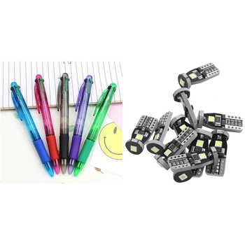 

12 Pack 12-194 168 2825 W5W T10 Led Light Bulb 10-30V White Extremely Bright 3030 3Smd Led with 12X Retractable Ballpoint Handwr