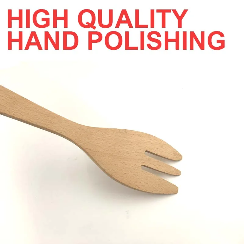 Wooden Salad Servers Bamboo For Spoon Spatula 30cm Cooking Mixing Stirring Kitchen Tool Natural Beech Wood Utensils