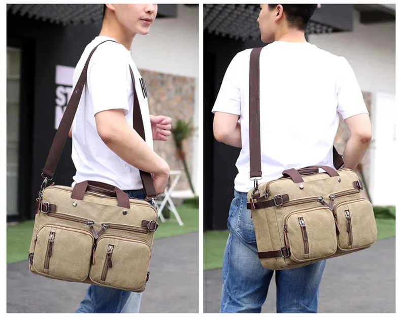 Male Travel Briefcase Messenger Shoulder Tote Suitcase Fashion Business Male Laptop Bags Men Canvas Bag Large Capacity Handbags