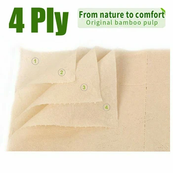

16 Rolls Toilet Paper 4 Ply Thicken Tissue Soft Household Skin-Friendly for Bathroom Home XH8Z