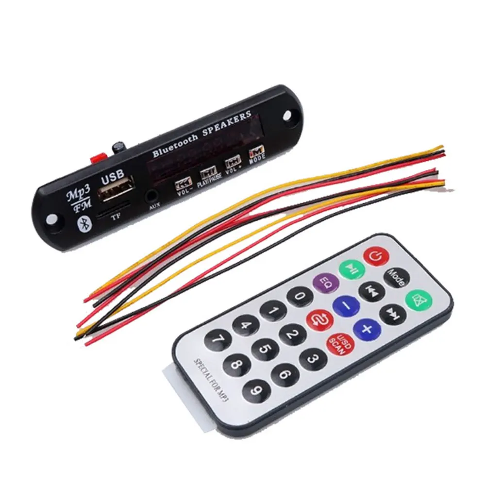 5 в 12 В нажмите кнопку MP3 WMA декодер доска FM радио Hands-free USB модуль беспроводной Bluetooth автомобильный аудио пульт дистанционного управления