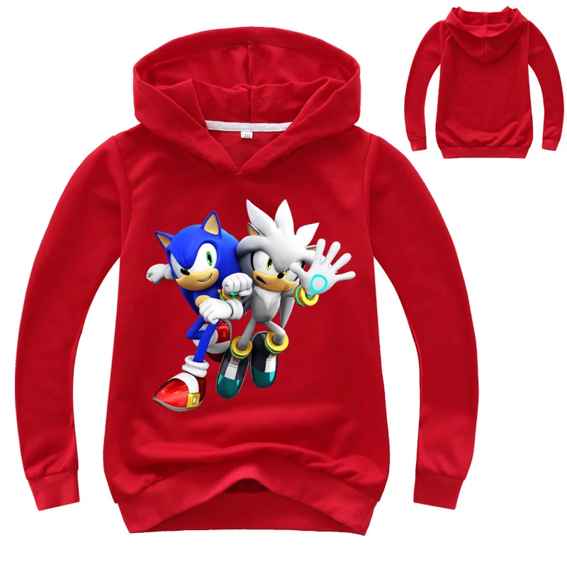 Sonic The с принтом ЁЖ Детский свитер капюшоном для маленьких мальчиков мультяшный