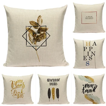 

Geometric Letter Cushion Cover Nordic Throw Pillow Cover 45-45 Decorative Pillows Case Alphabet Scandinavian Style Home Decor
