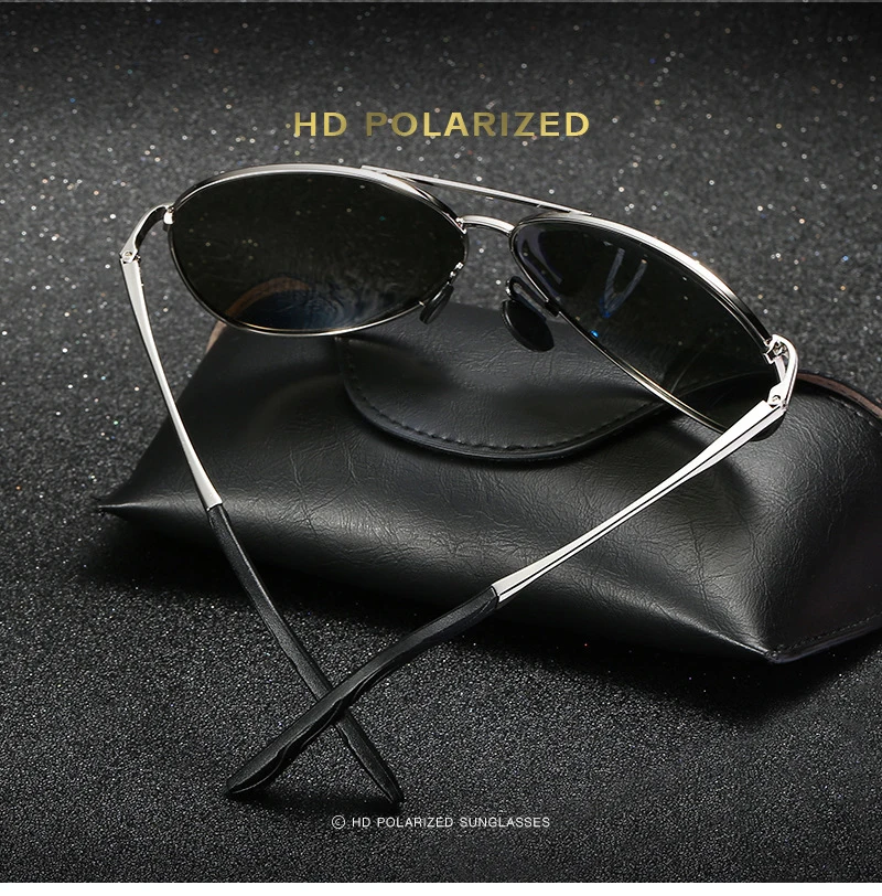 Модные мужские солнцезащитные очки пилота, поляризованные линзы, фирменный дизайн для вождения, уличная оправа из сплава, мужские солнцезащитные очки Oculos De Sol UV400 8013
