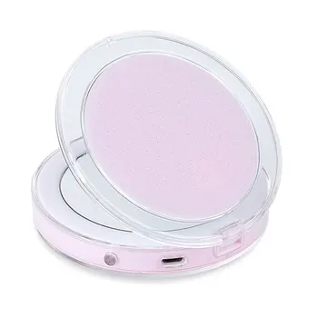 

Cosmetic USB Power Lightweight Portable LED Lighting Folding Travel Mini Bright Makeup Mirror