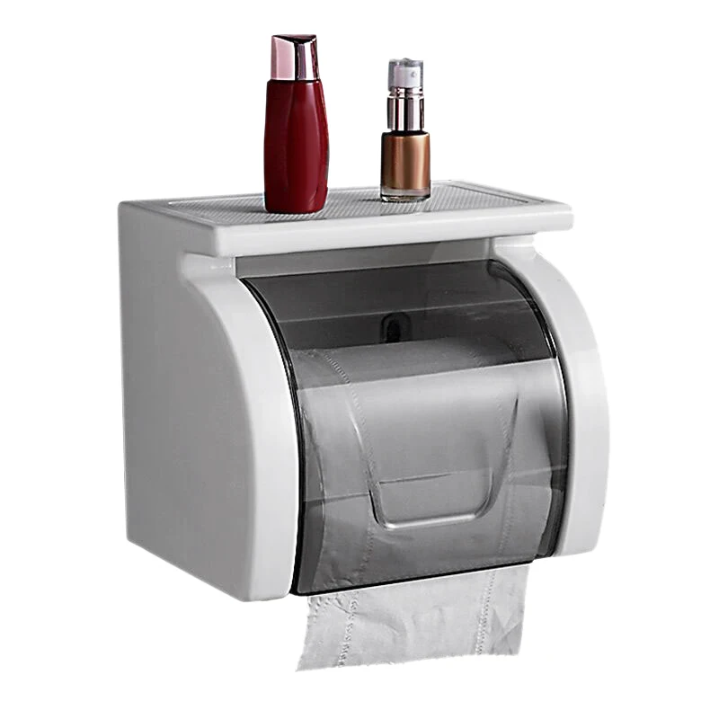 

Easy Install Toilet Punch Free Paper Roll Holder Waterproof Bathroom Tissue Box with Garbage Bag