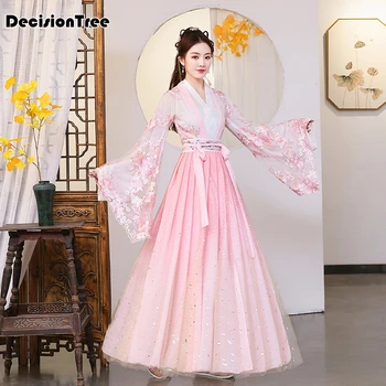 

2020 hanfu clothing costume improved chinese element women dress hanfu chinese style suit skirt daily student stage costumes