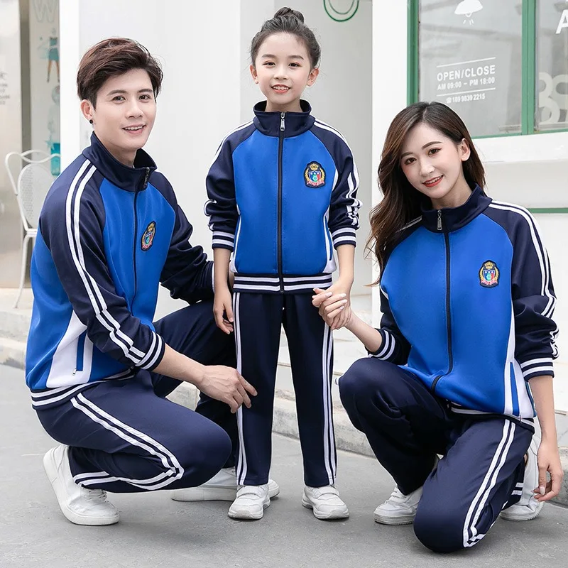 KE406 school uniforms students, class uniforms parent child sportswear custom tracksuit women men Kids sports set family