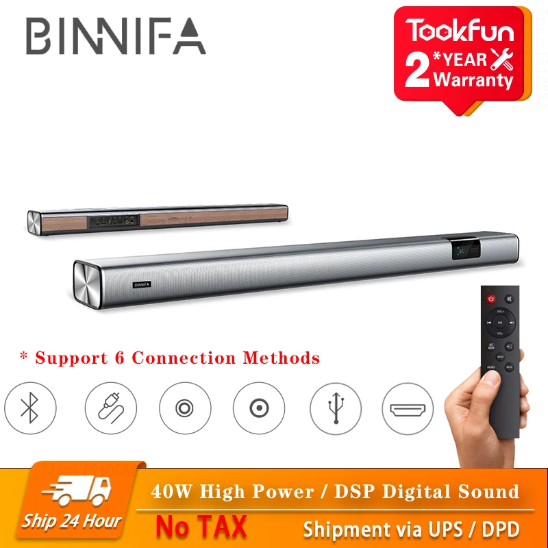 Touch-Screen Echo Bluetooth Usb Sound BINNIFA Home Theater Original DSP LED AUX 40W Remote-Control