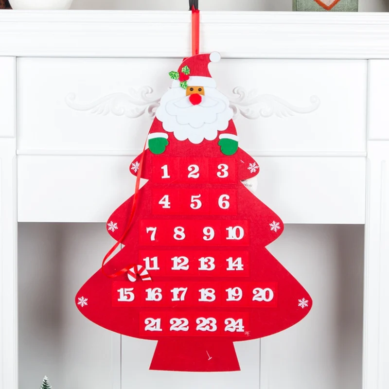 Non-woven Christmas Hanging Advent Calendars 24 Days Countdown To Xmas Gift Decorations Weihnachtskalender Kerst Kalender