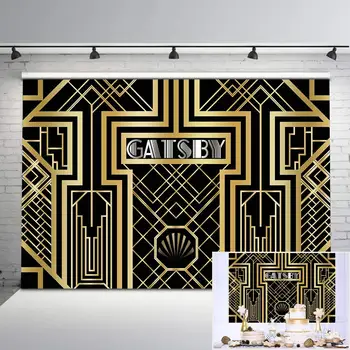 

Neoback Great Gatsby Photography Backdrop Birthday Theme Party Background for Photo Studio Party Decoration Banner Printed 408