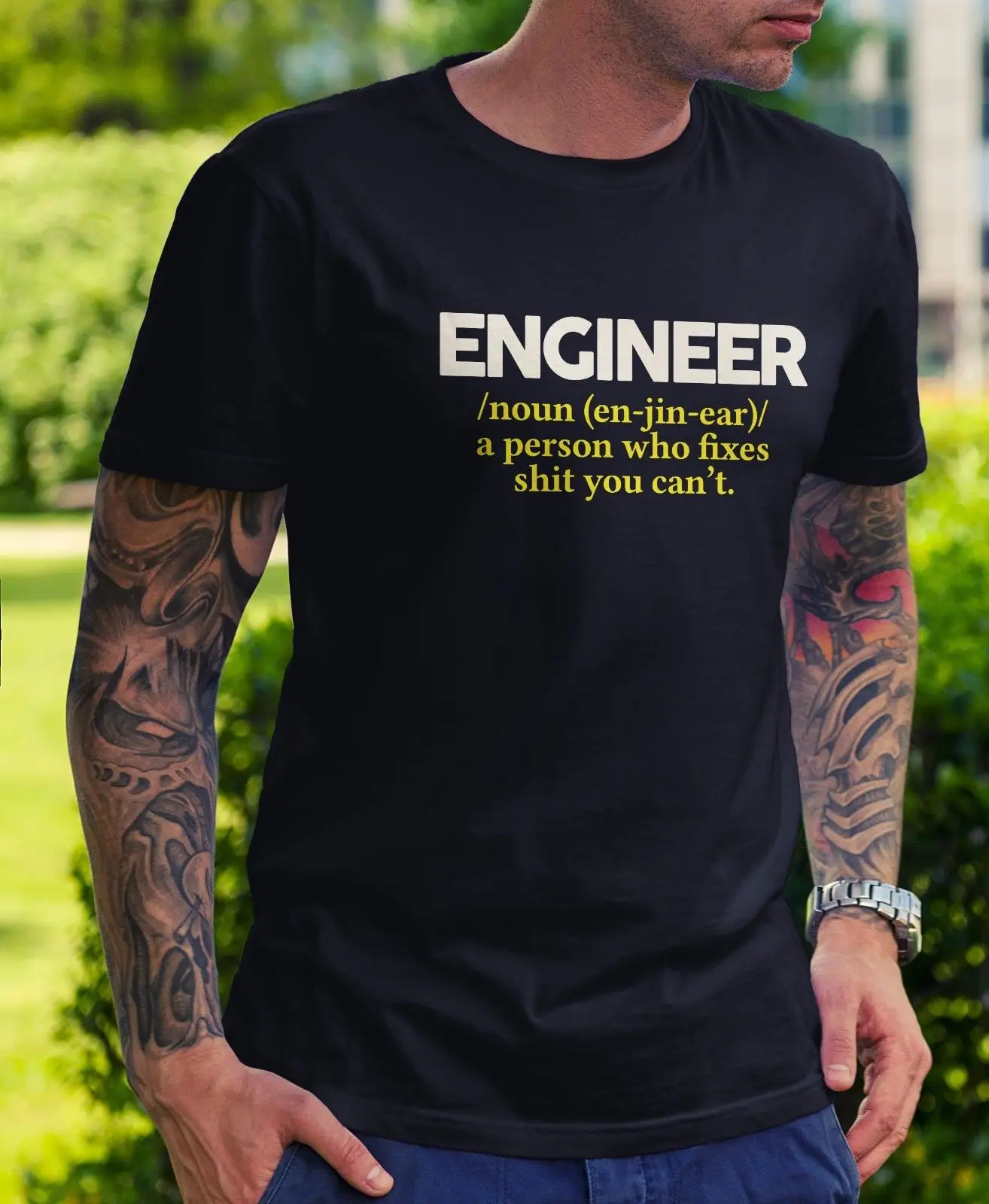 Футболка с надписью Engineer Definition забавный подарок новинка для работы папы в сетку