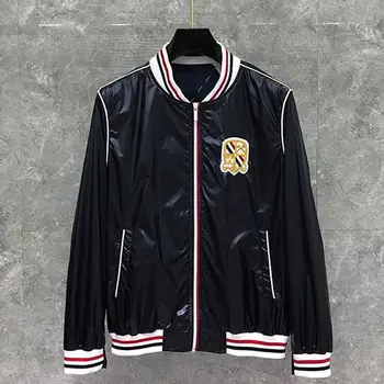 

2020 Fashion TB THOM Brand Jacket Men Slim Embroidery Cardigans Clothing Sports baseball uniform Spring and Autumn Casual Coat