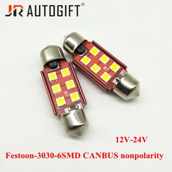 

2PCS Super bright 3030 6SMD Interior Car Lights Festoon 36/39/41MM Canbus Error Free Led bulbs DC12-24V License Plate Dome Light