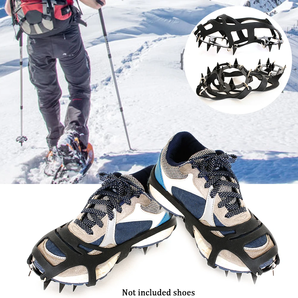 Наружная противоскользящая прочная альпинистская марганцевая стальная ледяная скалолазальная подножка 18 прорезывателей для обуви