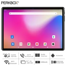 Perkbox m10 tablet 10 Polegada, núcleo octa, android 9.0 os, 6gb ram 32gb rom, 1280x800 ips, 4g fdd lte, wifi, bluetooth, gps, tipo-c