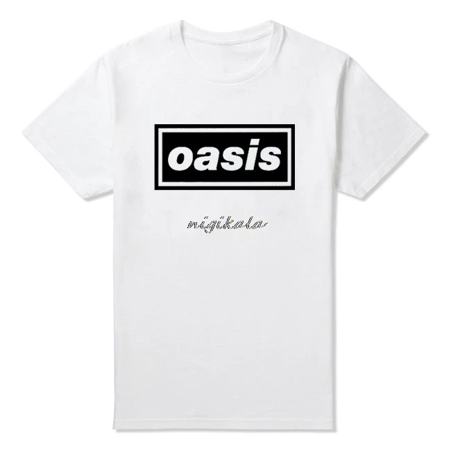 

Fashion oasis Print Tshirt Cotton Harajuku Casual Shirt White Top Tees men women's Big Size XS-XXL drop shipping