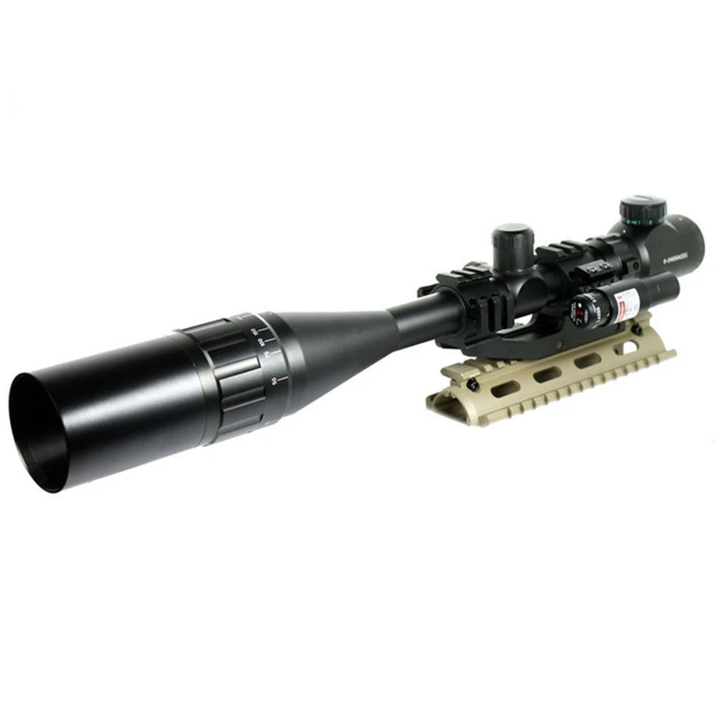 

1PC High Quality 6-24x50 AOEG Mil Dot Rifle Scope Reflex Red/Green Dot Illuminated Air Gun Holographic Sight + Laser Sight Optic