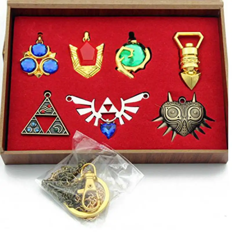 The Legend of Zelda Necklace Keychain Keyring Pendant 7pcs Set Weapons