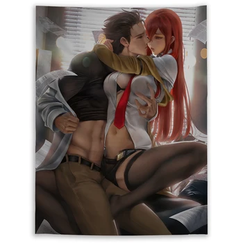 

Steins Gate Makise Kurisu Okabe Rintarou Tapestry Art Wall Hanging Sofa Table Bed Cover Home Decor Dorm Gift A0663