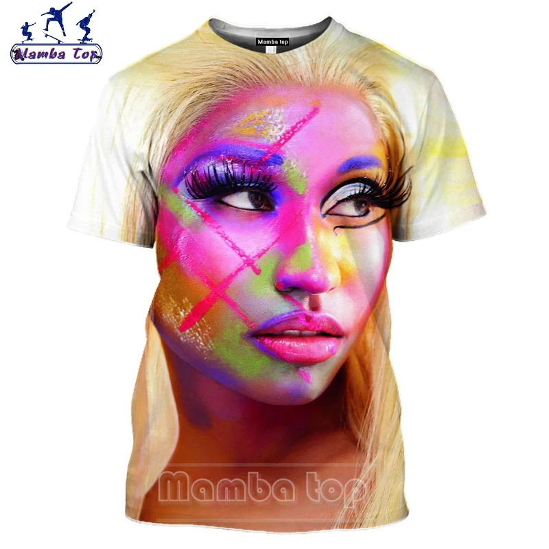 Mamba Top Nicki Minaj T Shirt Men Summer Flaming Lips 3D Print Goddess Singer Concert Bikini Exposed Model Cosplay Women Tshirt | Мужская