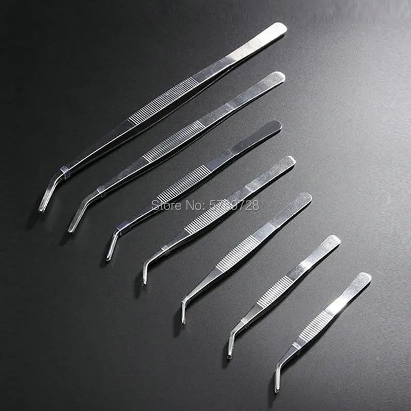 

10pcs 12.5cm to 30cm Stainless Steel Curved head Medical Tweezers First Aid Kit Accessories Used in medical laboratories