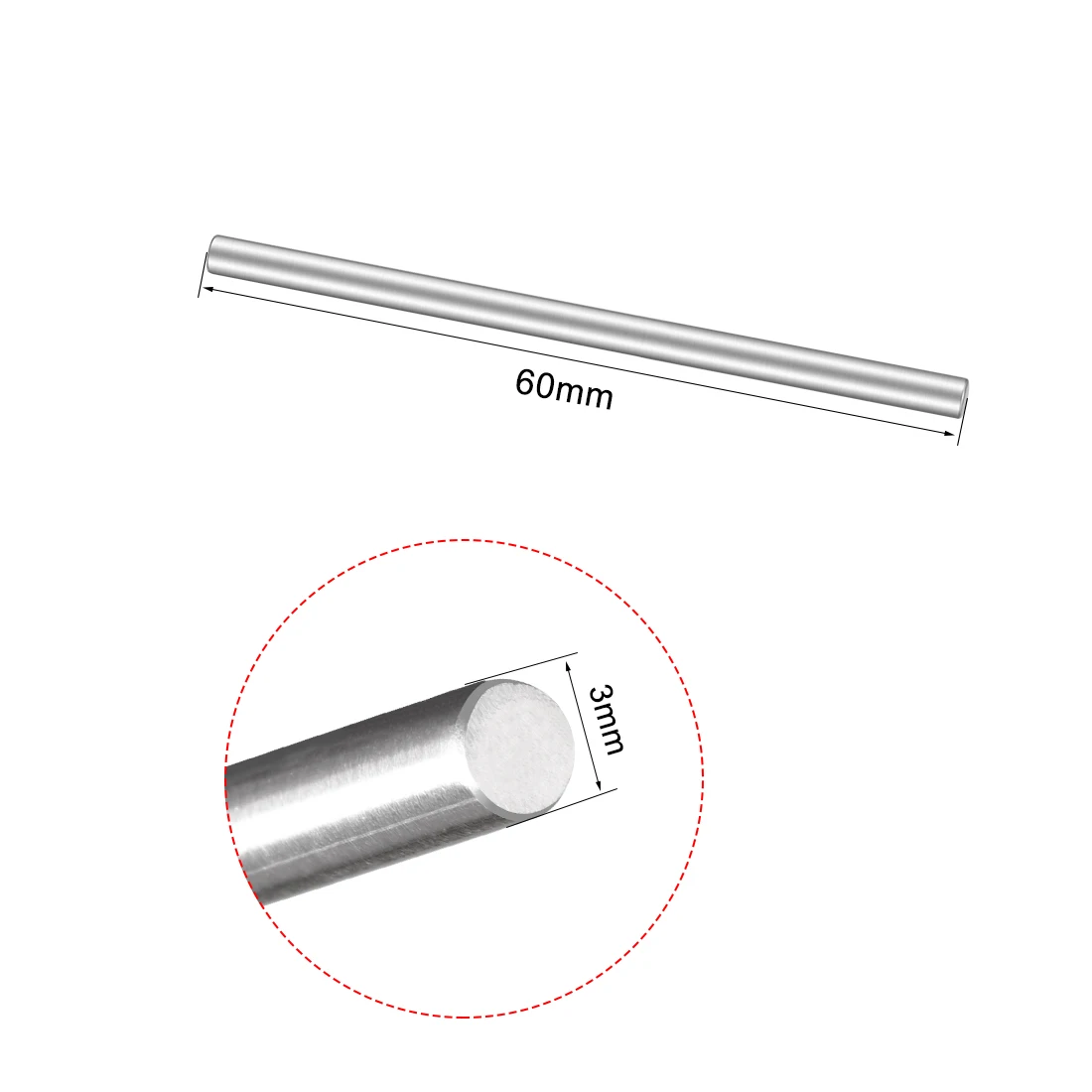 Uxcell 5 шт. вал круглый стержень из нержавеющей стали 50x2. 5-250x2mm для DIY игрушки RC модель автомобиля часть легко использовать для модели DIY