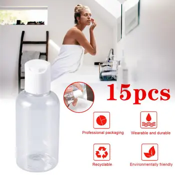 

15Pcs 75ml Refillable Empty Bottle Press Cap Travel Bottles Storage Container