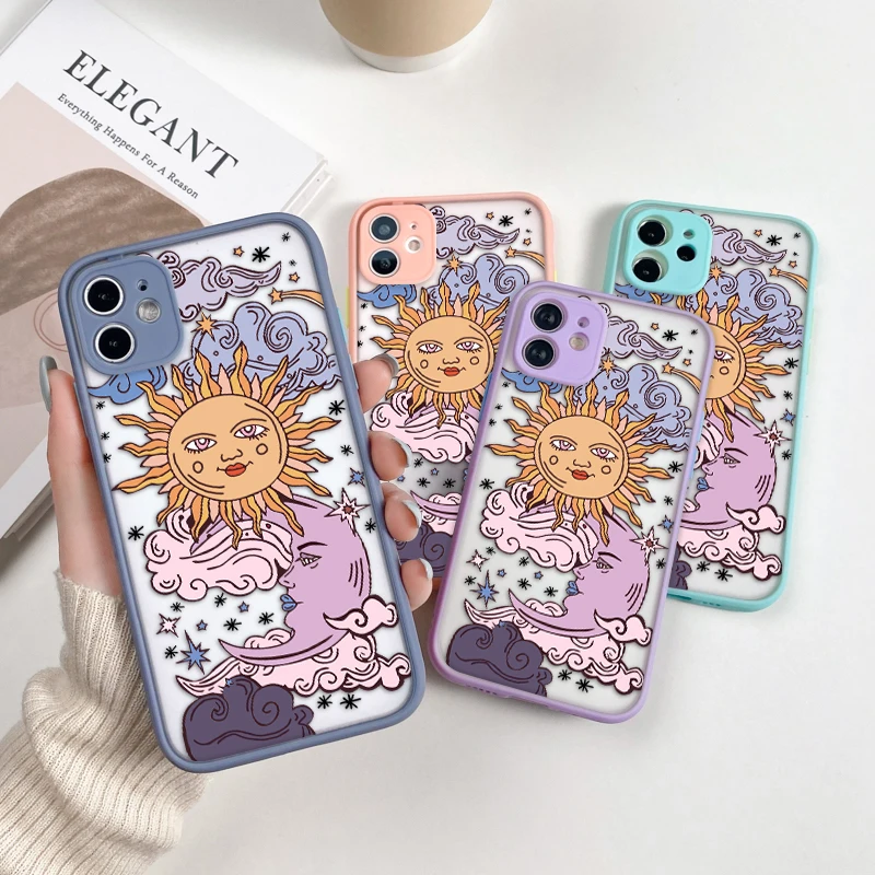Забавный чехол с изображением Солнца и Луны для Iphone 11 12 Pro Max XR 7 8 чехлы телефонов