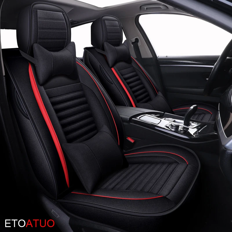 

ETOATUO universal Flax car seat covers for Lincoln all models MKS MKZ MKC MKX auto accessories car styling car covers car seats