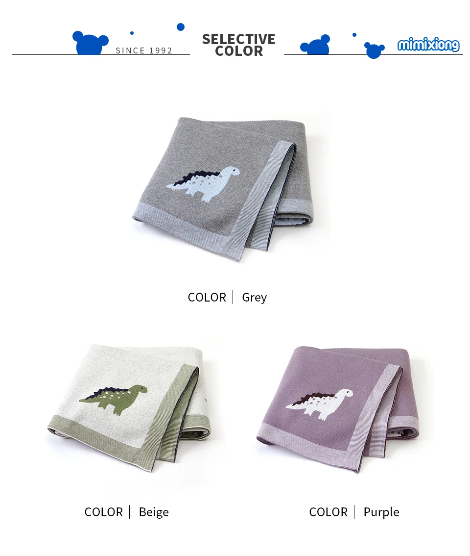 Cobertores do Bebê Cobertores de Algodão Macio Recém-nascido Bebê Bebes Dinossauro Malha Criança Crianças Swaddle Envoltório Carrinho Cama Colchas 100*80cm 8 High Quality Mamãe e Bebê