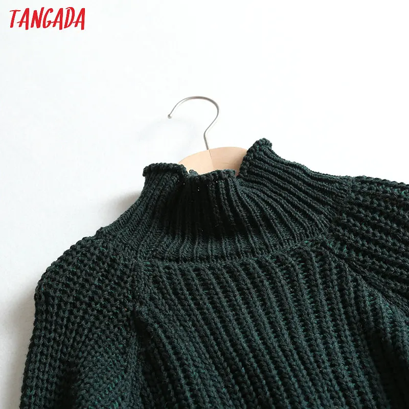 Tangada, Женский однотонный джемпер большого размера, свитер, корейская мода, водолазка с длинным рукавом, пуловеры, женские топы, BC62