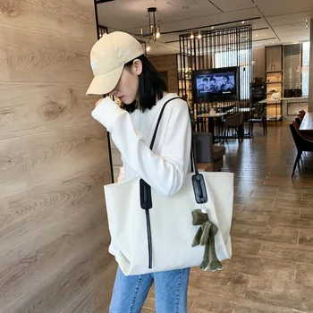 

2020 new fashion large capacity ladies canvas tote shoulder bag