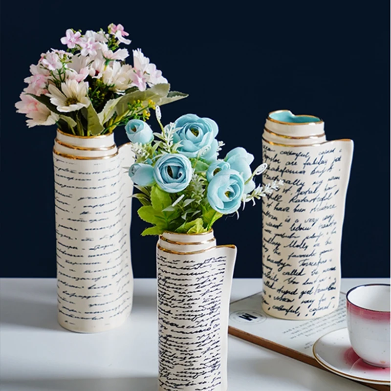 

Modern Nordic Light Luxury Creative Simple Ins Style Ceramic Vase Decoration Household Living Deco Flower Vase