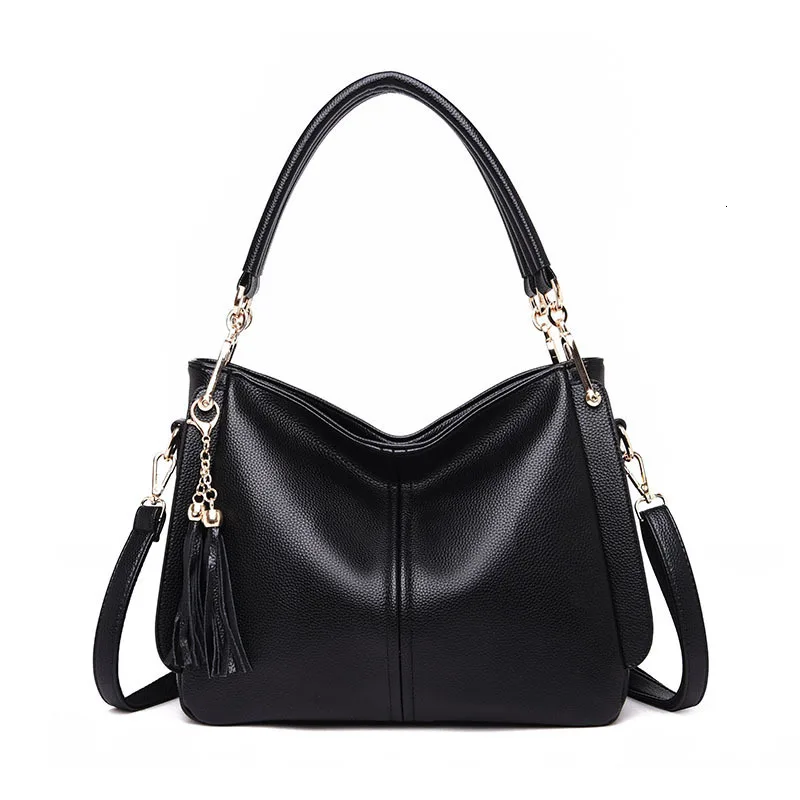 Fashion Hobo Real Natural Cow Genuine Leather Shoulder Bags Ladies Handbags Tote Casual Crossbody For Female Big Bag Handbag