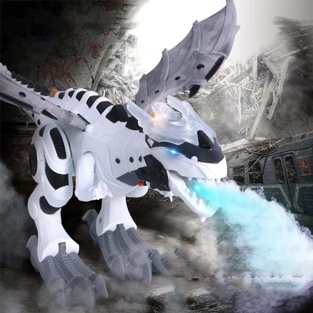 Большой динозавр игрушки для детей белый спрей Электрический динозавр механический Птерозавр Динозавр мир игрушки для мальчиков и девочек новое поступление