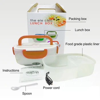 

12/110/220V Portable Electric Heated Lunch Box Bento Boxes Car Home Office School Dinnerware Food Rice Container Warmer