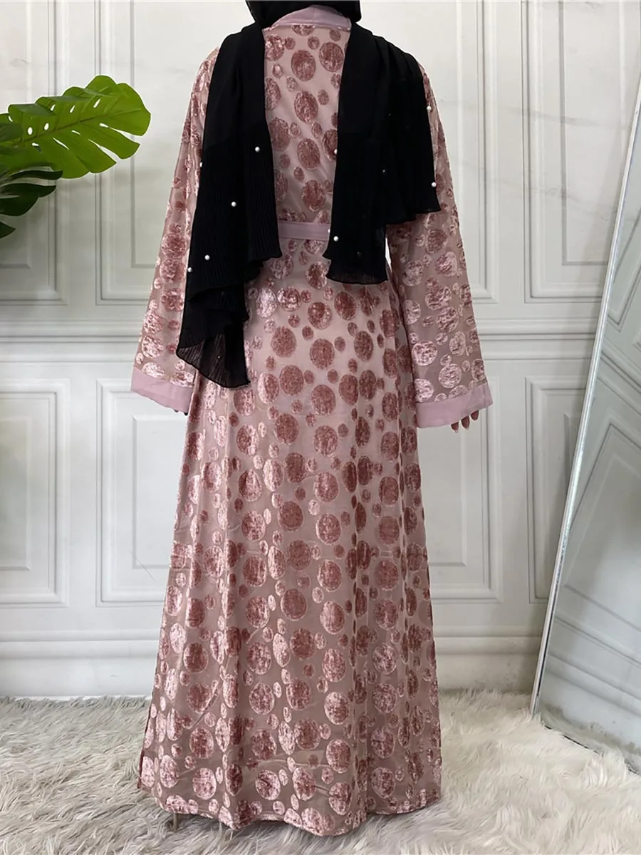 1818#New Fashion Muslim Eid Dubai Abaya - CHAOMENG MUSLIM SHOP