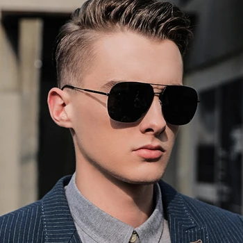 

New Metal Sunglasses Men's Square Shade Glasses Outdoor Mountain Climbing Travel UV Protection Fashion Driving Fishing Polarizer