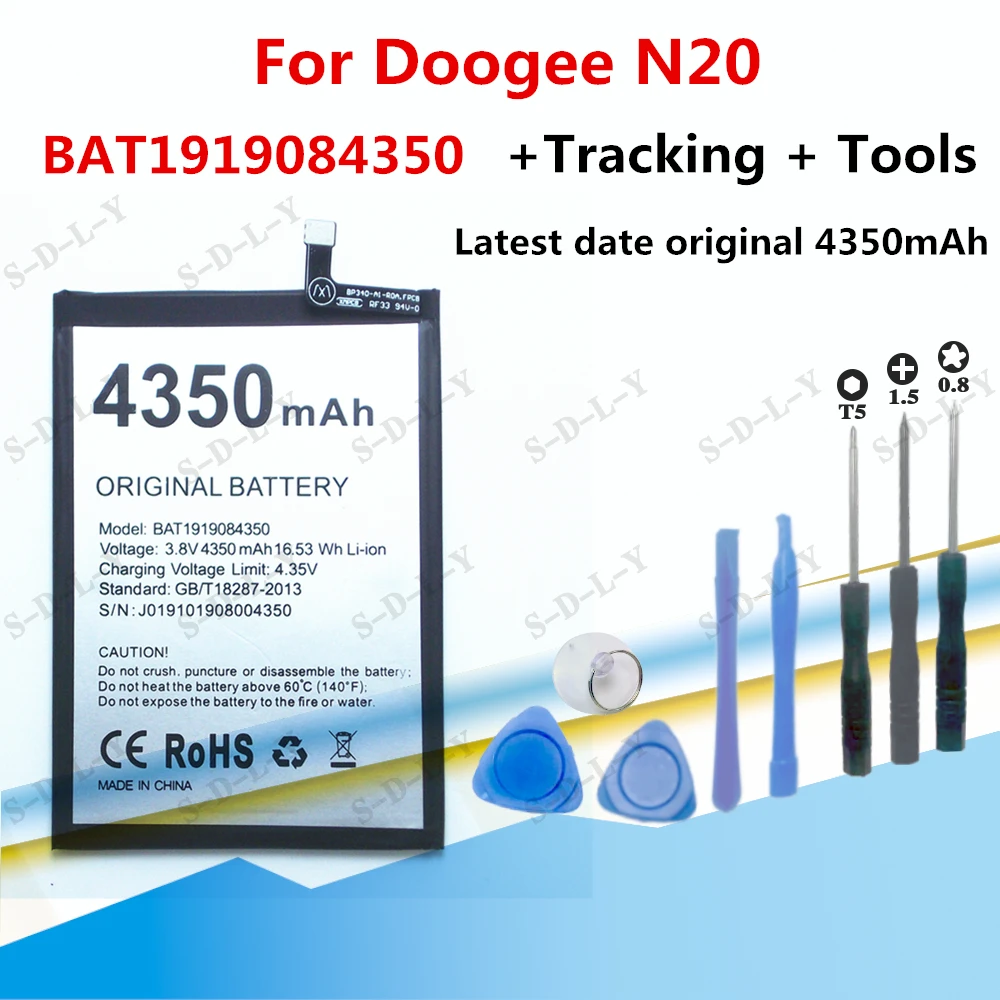 

New High Quality 4350mAh BAT1919084350 Battery For Doogee N20 Mobile Phone +Tracking + Tools