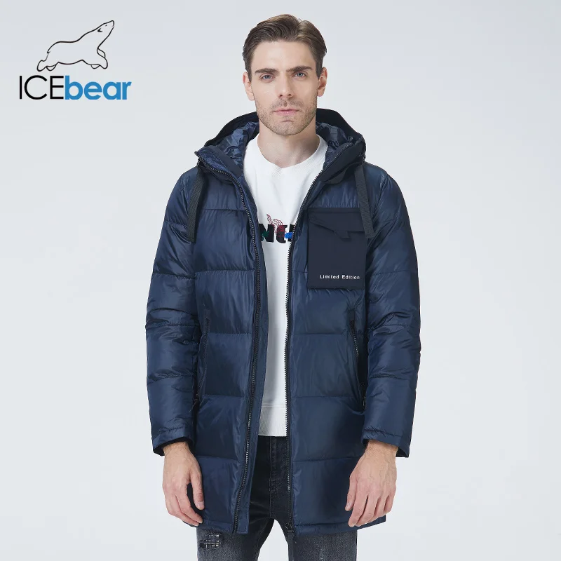 ICEbear male travel wear hooded winter coat large pocket men's clothing MWD21923I parka coat parkas coat